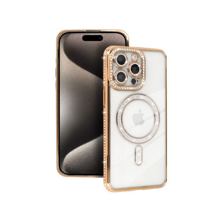 Bling Magsafe Case for Iphone 14 Pro gold