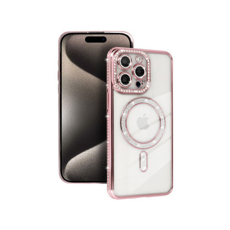 Bling Magsafe Case for Iphone 14 Pro pink