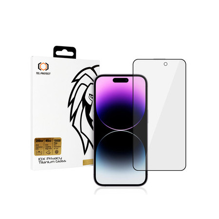 Tempered glass Tel Protect 10X Privacy Titanium for Iphone 14 Pro