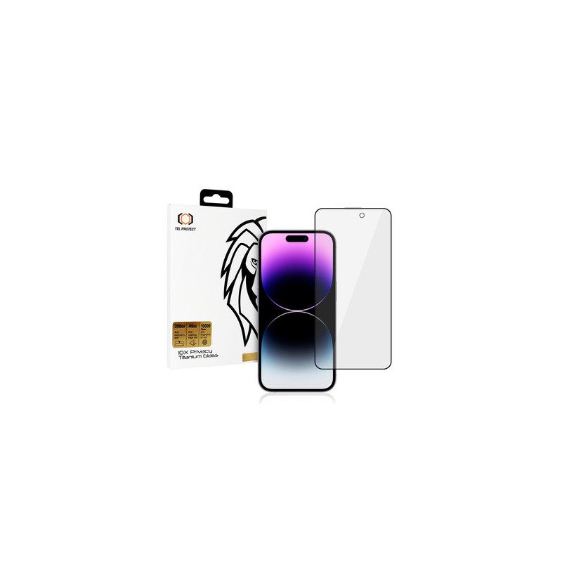 Tempered glass Tel Protect 10X Privacy Titanium for Iphone 14 Pro