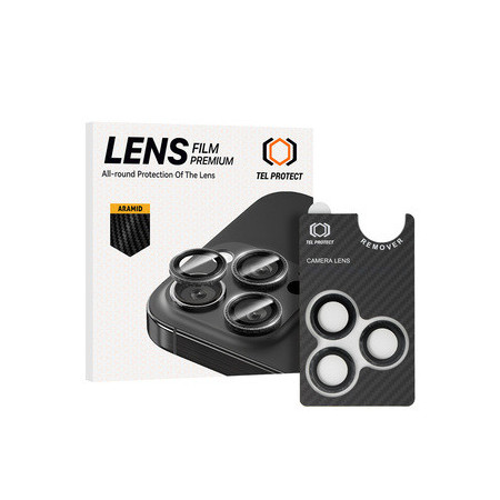 Tempered glass Tel Protect 3D Lens Aramid Series on camera for Iphone 14 Pro/14 Pro Max (lens 3 pieces)