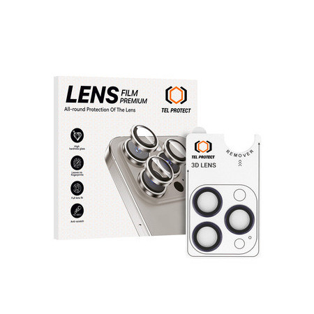Tempered glass Tel Protect 3D Lens on camera for Iphone 14 Pro/14 Pro Max purple (lens 3 pieces)