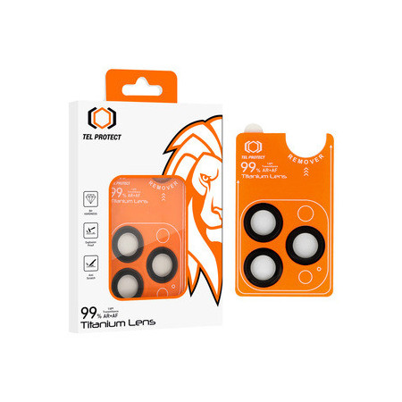 Tempered glass Tel Protect Titanium Lens 99% AR on camera for Iphone 14 Pro/14 Pro Max black (lens 3 pcs)