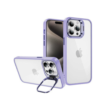 Tel Protect Kickstand case + camera glass (lens) for Iphone 14 Pro light purple