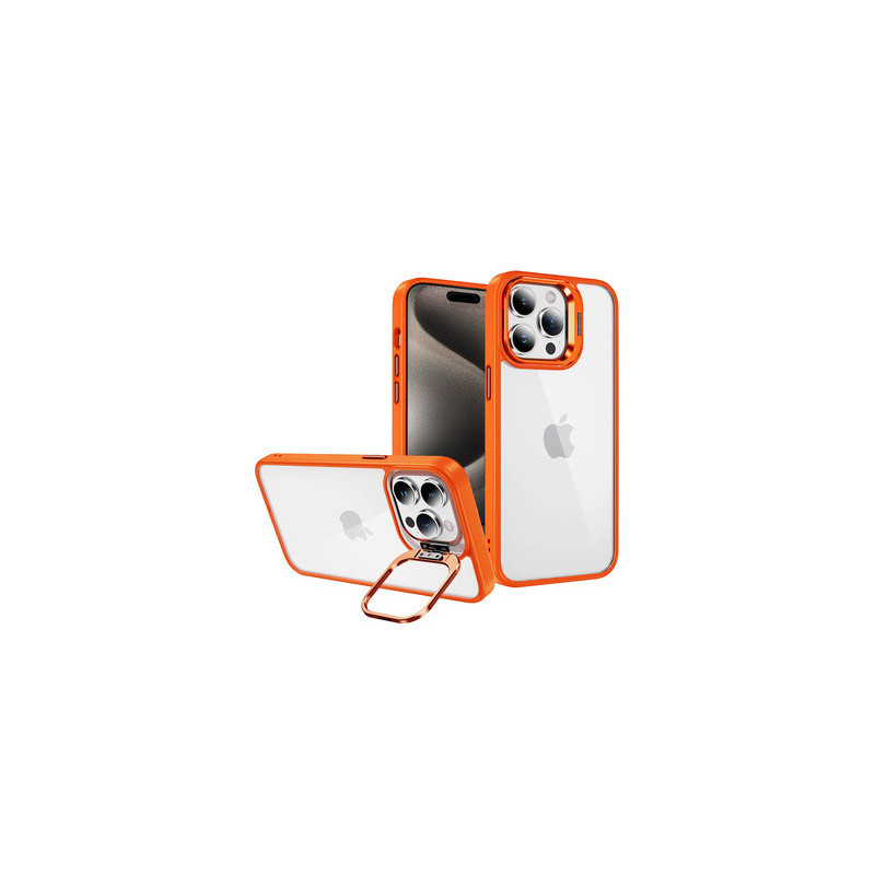 Tel Protect Kickstand case + camera glass (lens) for Iphone 14 Pro orange