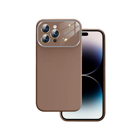 Soft Silicone Lens Case for Iphone 14 Pro brown
