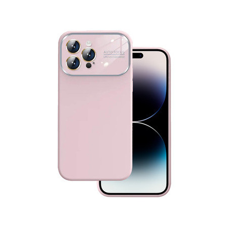Soft Silicone Lens Case for Iphone 14 Pro light pink