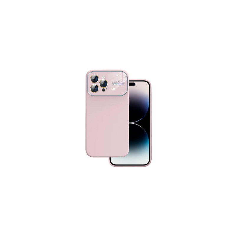 Soft Silicone Lens Case for Iphone 14 Pro light pink