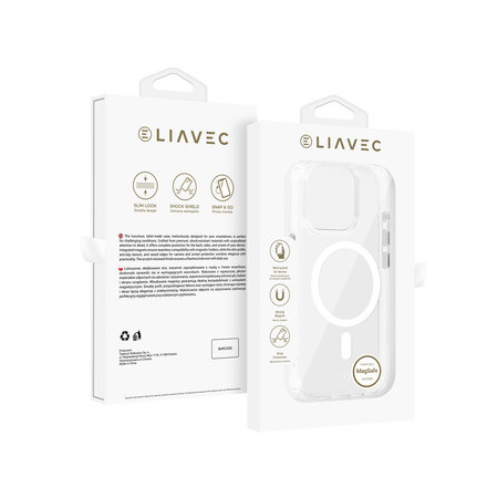 Liavec Glossy Magsafe Clear Case do Iphone 14 Pro white