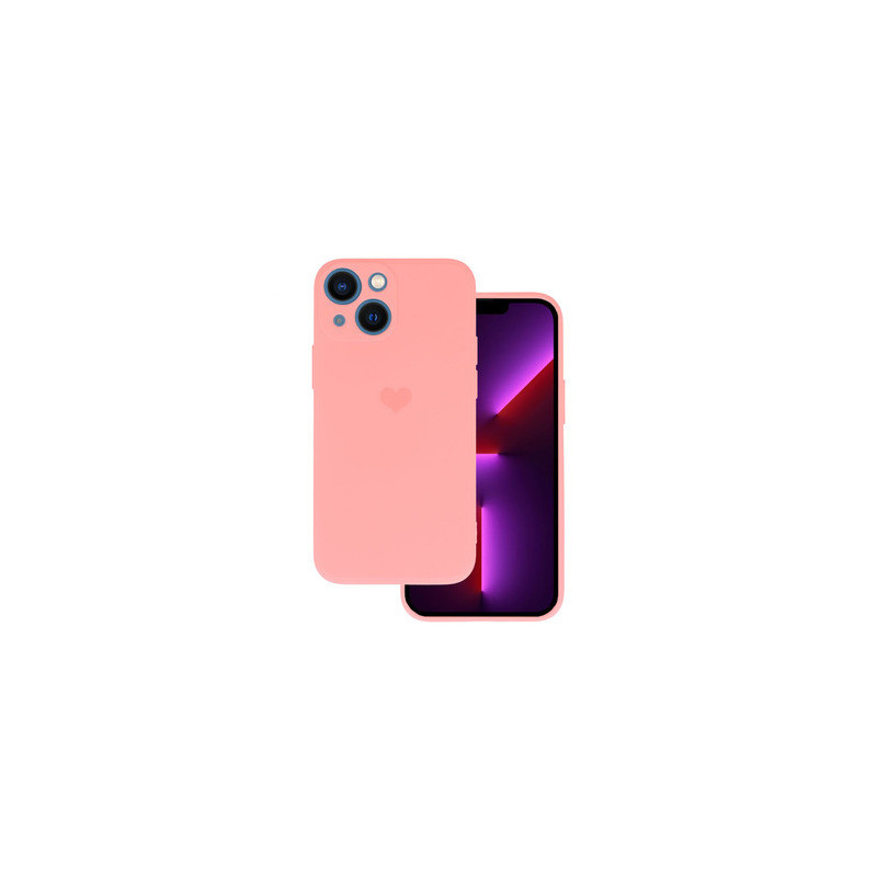 Vennus Silicone Heart Case for Iphone 14 Plus design 1 pink