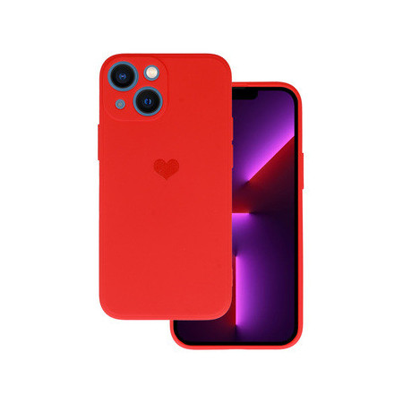 Vennus Silicone Heart Case for Iphone 14 Plus design 1 red