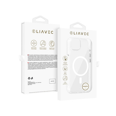 Liavec Glossy Magsafe Clear Case do Iphone 13/14 white