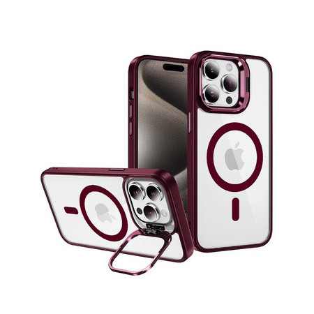 Tel Protect Kickstand Magsafe Case for Iphone 14 burgundy